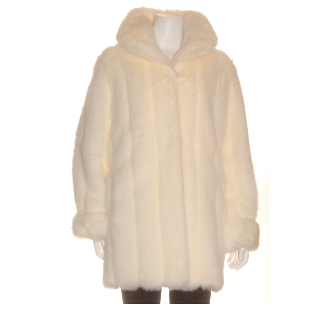 Faux Fir White Mink Coat